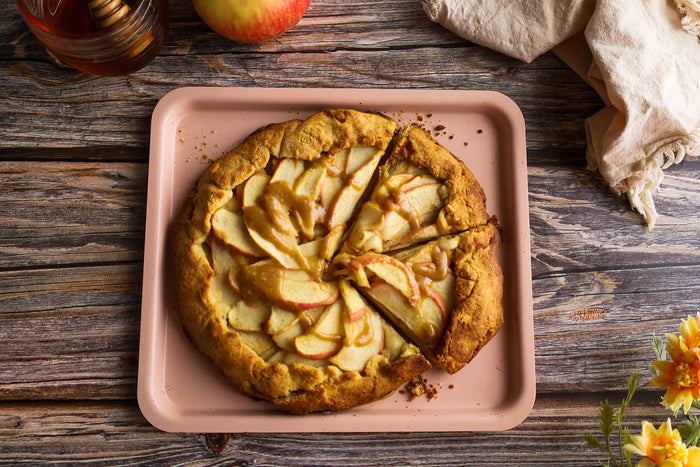 Spiced Apple and Honey Galette with Tahini Drizzle
