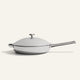 A shallow, light-colored Titanium Always Pan Pro 32 cm (2.0) with a matching lid and a long handle.
