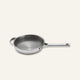 Titanium Always Pan Pro 20 cm stainless steel frying pan with a textured interior, one short handle, and one long handle.