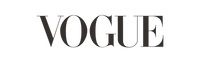 The image shows the Vogue magazine logo in bold, black uppercase letters on a white background.